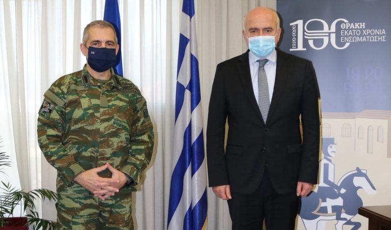 Επίσκεψη του νέου Διοικητή του Δ΄ Σώματος Στρατού στον Περιφερειάρχη ΑΜΘ