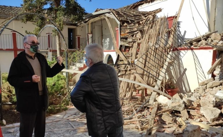 Αυτοψία για την κατάρρευση τμήματος της Μονής Καλτεζών Αρκαδίας