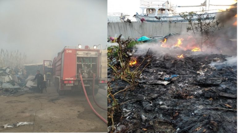 Κατασβέστηκε η φωτιά στον καταυλισμό των ΡΟΜΑ στην πόλη της Ρόδου