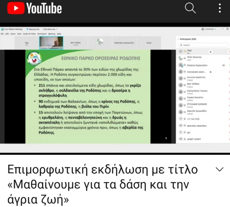 ΑΡΚΤΟΥΡΟΣ: Επιμορφωτικό Σεμινάριο “Μαθαίνουμε για τα δάση και την άγρια ζωή ” (video)