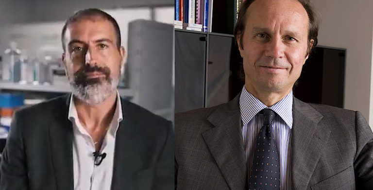 Ο Luigi Aurisicchio, βιολόγος, ιδρυτής και Διευθύνων Σύμβουλος της Takis (αριστερά) και ο Lucio Rovati, Επιστημονικός Διευθυντής και CEO της Ιταλικής Rottapharm Biotech (δεξιά) (πηγή: takisbiotech.it)