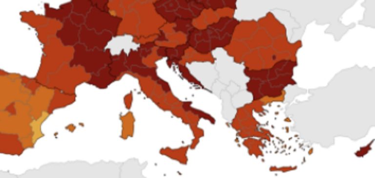 Χάρτης ECDC: Στο «κόκκινο» συνεχίζει να είναι η Ελλάδα