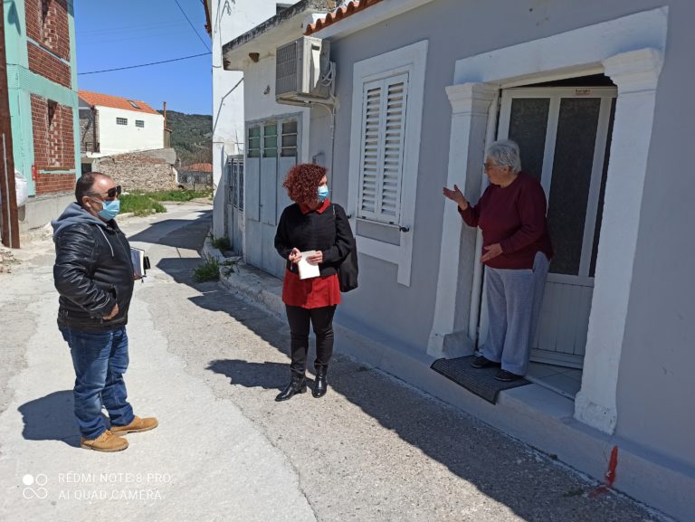 Στα ΚΥ Μυτιλήνης και Άντισσας και στους σεισμόπληκτους της Βρίσας η Μ. Κομνηνάκα