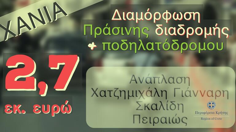 Χρηματοδότηση 2,7 εκ. ευρώ για έργα ανάπλασης στα Χανιά