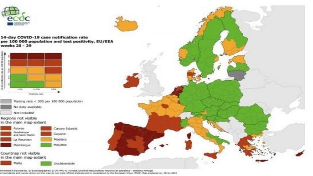 Με βαθύ κόκκινο χρωμάτισε τη Ρόδο το ECDC