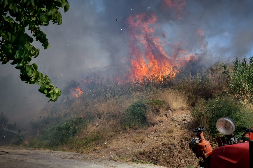 Σε εξέλιξη η φωτιά στην Αχαΐα: Καίει δάση στην περιοχή της Δροσιάς
