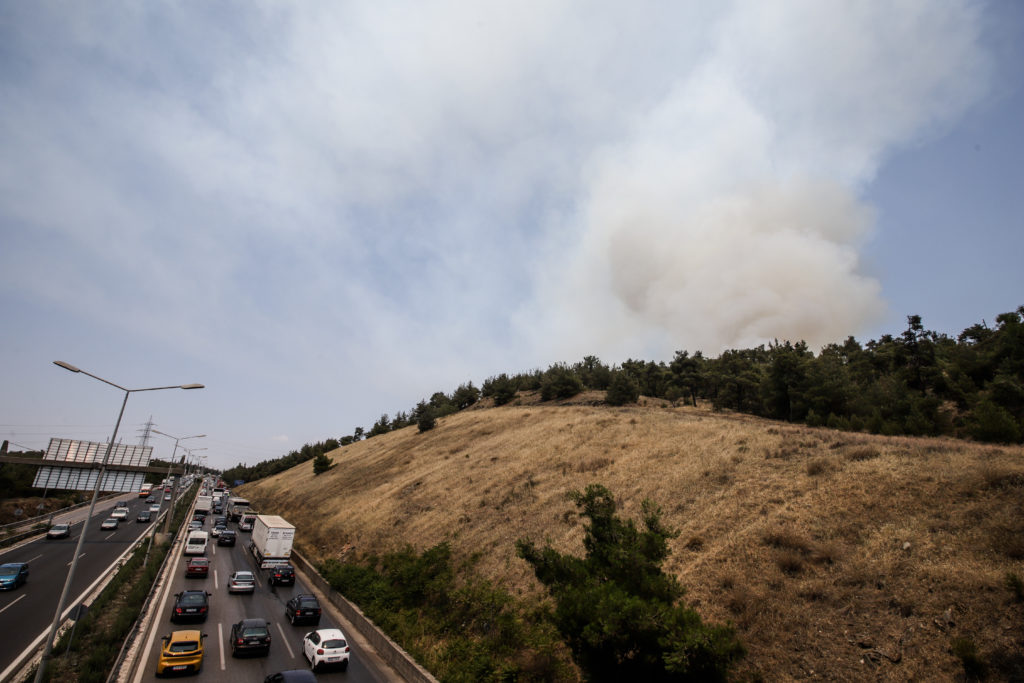 Σε ύφεση η φωτιά στο περιαστικό δάσος της Θεσσαλονίκης
