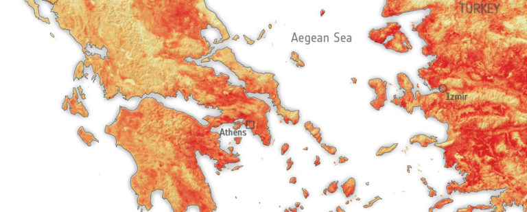 Στους 50°C η πραγματική θερμοκρασία της επιφάνειας της γης στην Ελλάδα στις 30/6