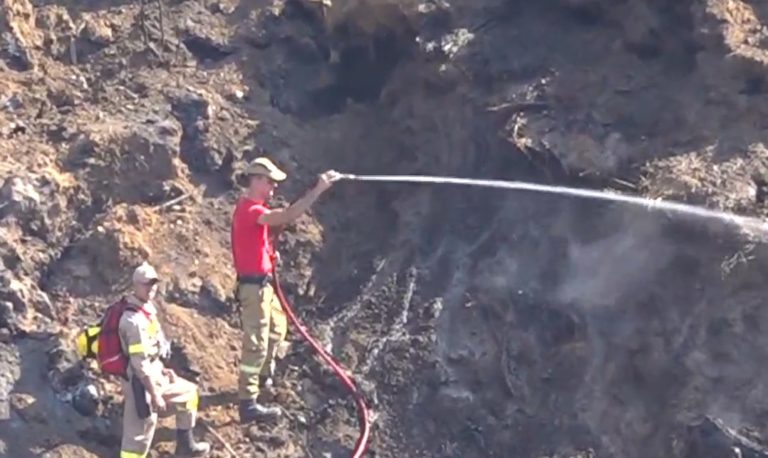 Σε ύφεση η φωτιά στο Καλέντζι Κορινθίας (video)