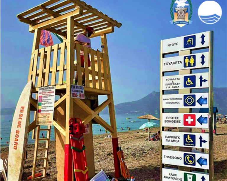 Μάθημα ναυαγοσωστικής στην ακτή “Καλάμια” από τον δήμο Κορινθίων