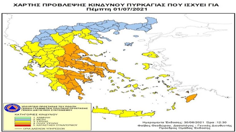 Πολύ υψηλός κίνδυνος εκδήλωσης πυρκαγιάς σήμερα στη Ρόδο