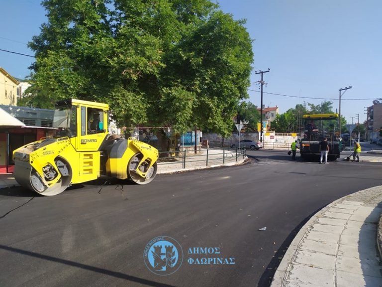 Φλώρινα: Συνεχίζονται οι ασφαλτοστρώσεις σε οδούς της Πόλης