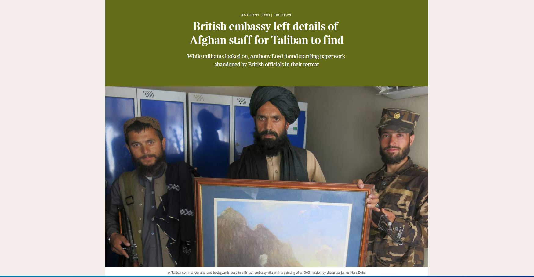Αφγανιστάν: Στη βρετανική πρεσβεία ξεχάστηκαν έγγραφα με τα στοιχεία Αφγανών συνεργατών, αποκαλύπτουν οι Times