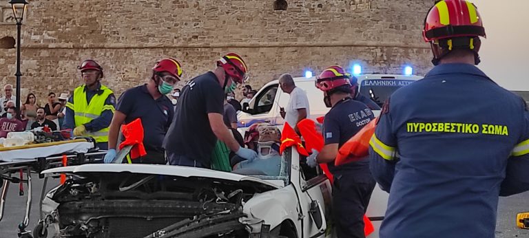 Ηράκλειο: Προσομοίωση τροχαίου στο πλαίσιο του Ράλλυ Ακρόπολις