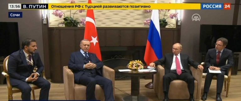 Ξεκίνησε η συνάντηση Πούτιν – Ερντογάν: Θετική η εξέλιξη των διμερών σχέσεων λέει ο Ρώσος πρόεδρος