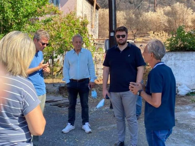 Στα καμένα της κάτω Γορτυνίας ο Κώστας Ζαχαριάδης του ΣΥΡΙΖΑ Π. Σ.