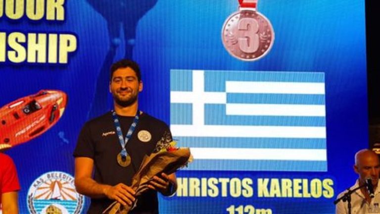 «Χάλκινος» ο Καρέλος στο Παγκόσμιο Πρωτάθλημα Ελεύθερης κατάδυσης