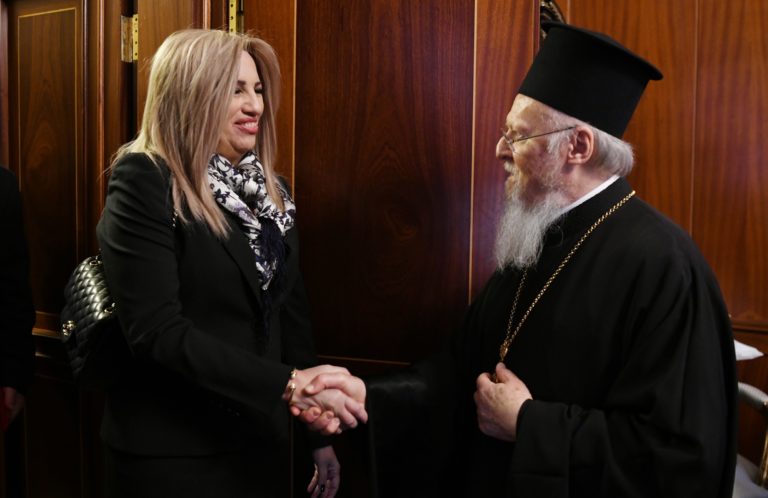 Ευχές του Οικουμενικού Πατριάρχη για ταχεία ανάρρωση στη Φώφη Γεννηματά