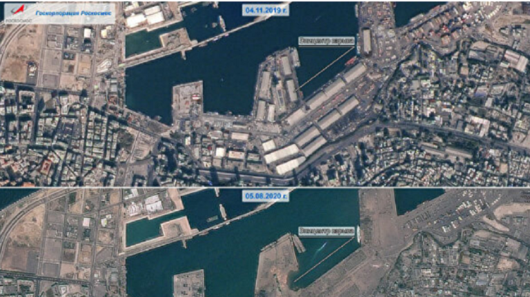 Roskosmos: Πολύτιμες δορυφορικές φωτογραφίες από την έκρηξη στη Βηρυτό τον Αύγουστο του 2020