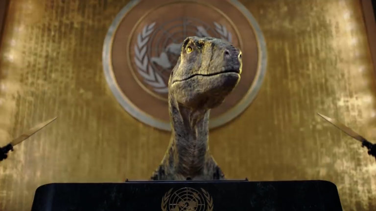 Δεινόσαυρος προς ΟΗΕ: Εσείς θα εξαφανιστείτε μόνοι σας! (video)