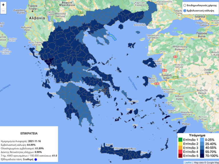 Τα στοιχεία των εμβολιασμών στην Περιφέρεια Πελοποννήσου – Το μεγαλύτερο ποσοστό καταγράφεται στην Αργολίδα
