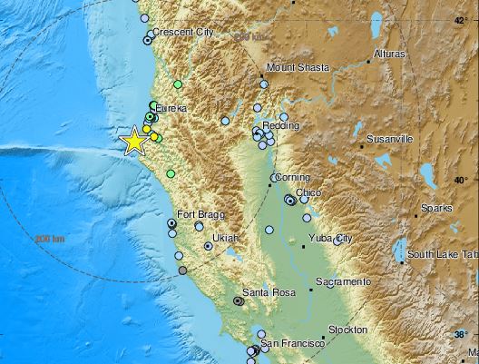 Σεισμός 6,2 Ρίχτερ ανοιχτά της Βόρειας Καλιφόρνιας