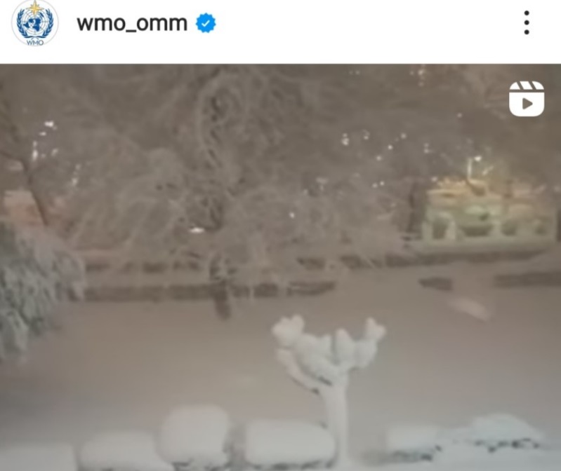 Στο Instagram του Παγκόσμιου Μετεωρολογικού Οργανισμού βίντεο του Π. Γιαννόπουλου με τα χιόνια στην Αθήνα