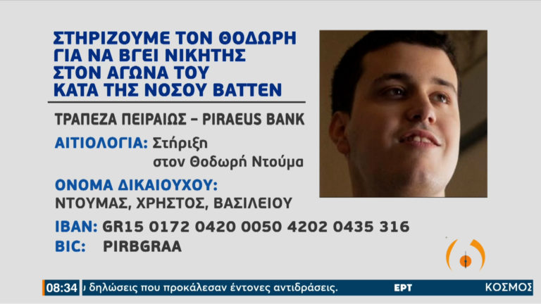 Τα όνειρα του Θοδωρή και ο μεγάλος αγώνας κατά της νόσου Batten