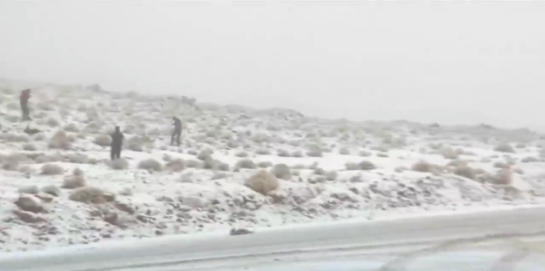 Ιστορική χιονόπτωση στη Σαουδική Αραβία: Στα λευκά η έρημος!