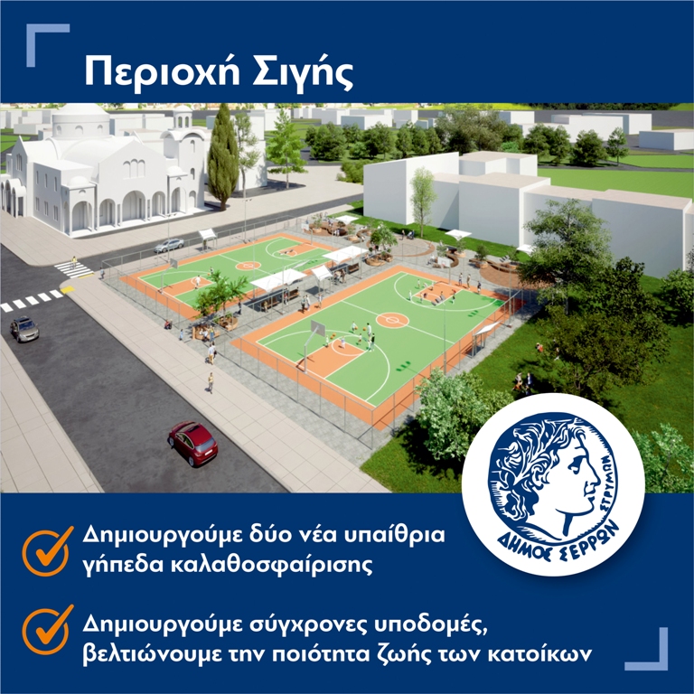 Δύο νέα γήπεδα καλαθοσφαίρισης δημιουργεί ο Δήμος Σερρών