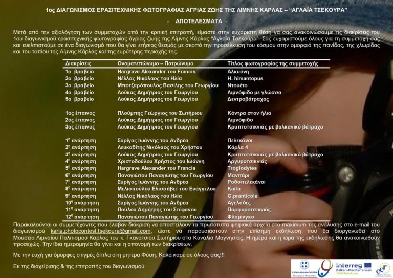 Ψηφιακή ξενάγηση στις βραβευμένες φωτογραφίες του διαγωνισμού άγριας ζωής της Κάρλας