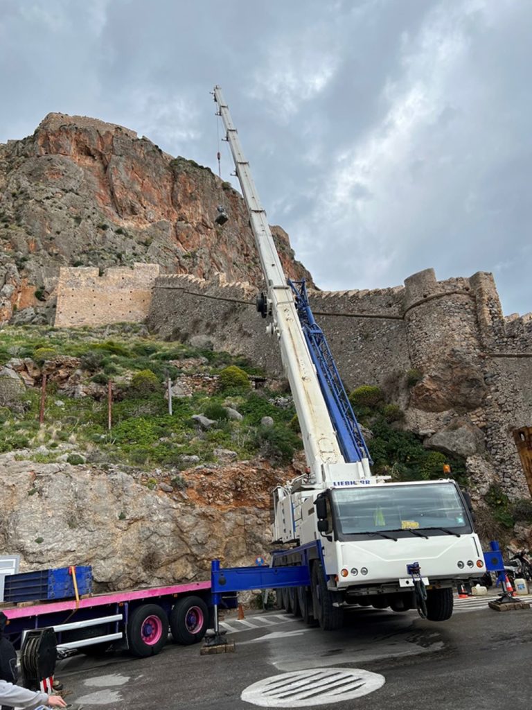 Εργασίες σταθεροποίησης των βραχωδών πρανών στο κάστρο της Μονεμβασίας