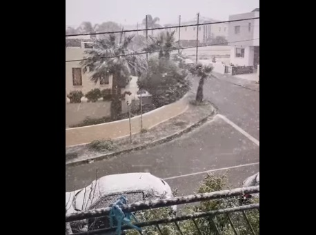 Κύπρος: Χιόνια στο κέντρο της Λευκωσίας