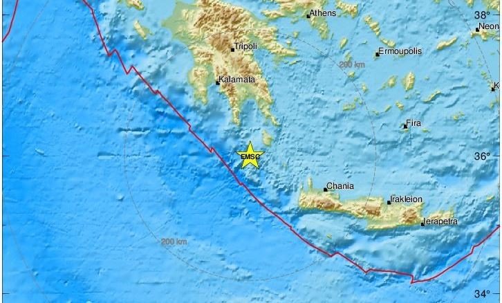 Αισθητός και στα Χανιά ο σεισμός στα Κύθηρα