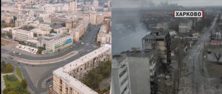 Βίντεο ΕΡΤ: Το χθες και το σήμερα σε Μαριούπολη, Χάρκοβο, Ιρπίν, Κίεβο, Οδησσό – Αποκαλυπτικές εικόνες καταστροφής