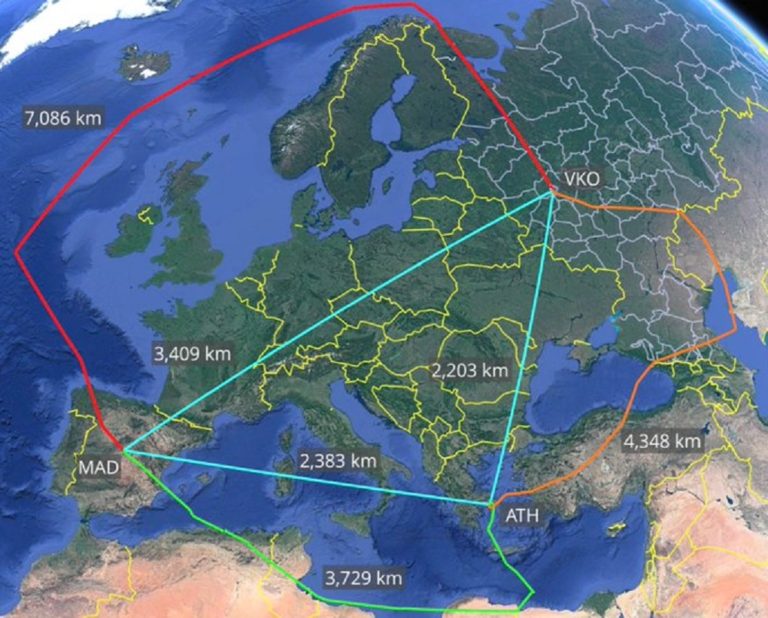 Παράκαμψη 15.000 χιλιομέτρων έκανε το αεροπλάνο που μετέφερε τους Ρώσους διπλωμάτες από Ελλάδα και Ισπανία