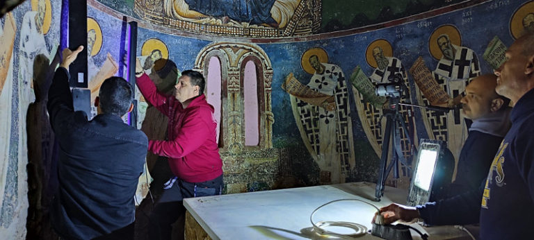 Συντήρηση τοιχογραφιών του Αγίου Γεωργίου στο Κουρμπίνοβο με ελληνική τεχνογνωσία