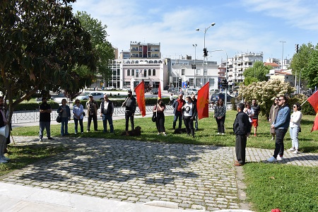 Ροδόπη: Το ΚΚΕ τίμησε την Εργατική Πρωτομαγιά στην Κομοτηνή