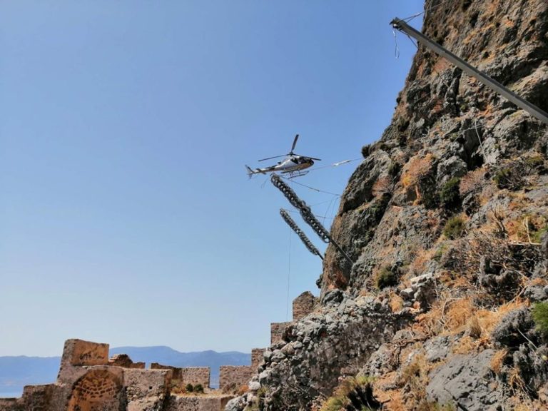 Σταθεροποίηση των βραχωδών πρανών του κάστρου Μονεμβασιάς