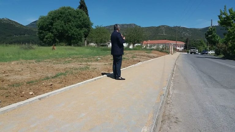 Έτοιμο το πεζοδρόμιο στο δρόμο προς το άλσος του Αγίου Γεωργίου Τρίπολης