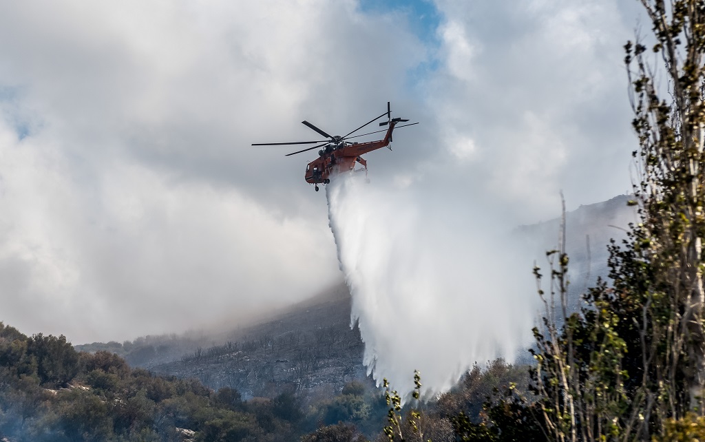 Προσαγωγή 63χρονου υπόπτου για τρεις πυρκαγιές στο Αλιβέρι Ευβοίας