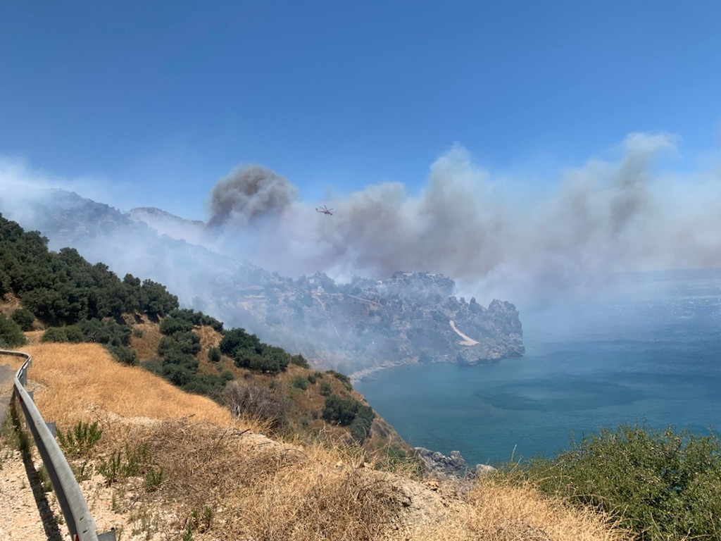 Υπό μερικό έλεγχο η πυρκαγιά στο Ροδοβάνι (video)