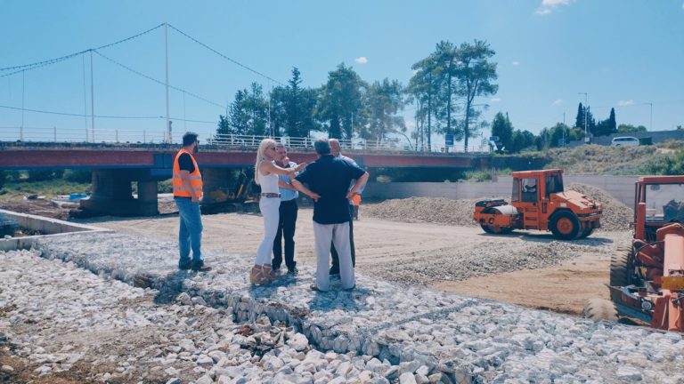 Επιθεώρηση των έργων ενίσχυσης της γέφυρας χειμάρρου Ξηριά στον Αλμυρό