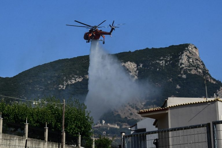 Πάτρα: Ξεκίνησαν να επιχειρούν τα εναέρια μέσα στο μέτωπο της φωτιάς στην Καλλιθέα