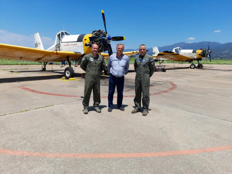 Μεσσηνία: Επίσκεψη αντιπεριφερειάρχη Μεσσηνίας Β. Καπέλιου στο κλιμάκιο πυροσβεστικών αεροσκαφών PLZ