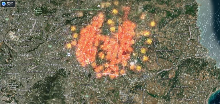 LIVE η εξέλιξη της φωτιάς στην Πεντέλη: Τα μέτωπα σε πραγματικό χρόνο (χάρτης)