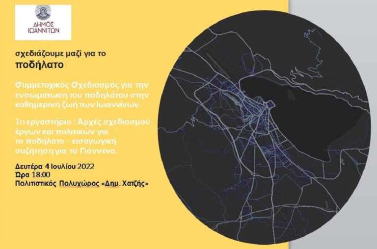 Στις 4 Ιουλίου το πρώτο συμμετοχικό εργαστήριο για το ποδήλατο στα Γιάννενα