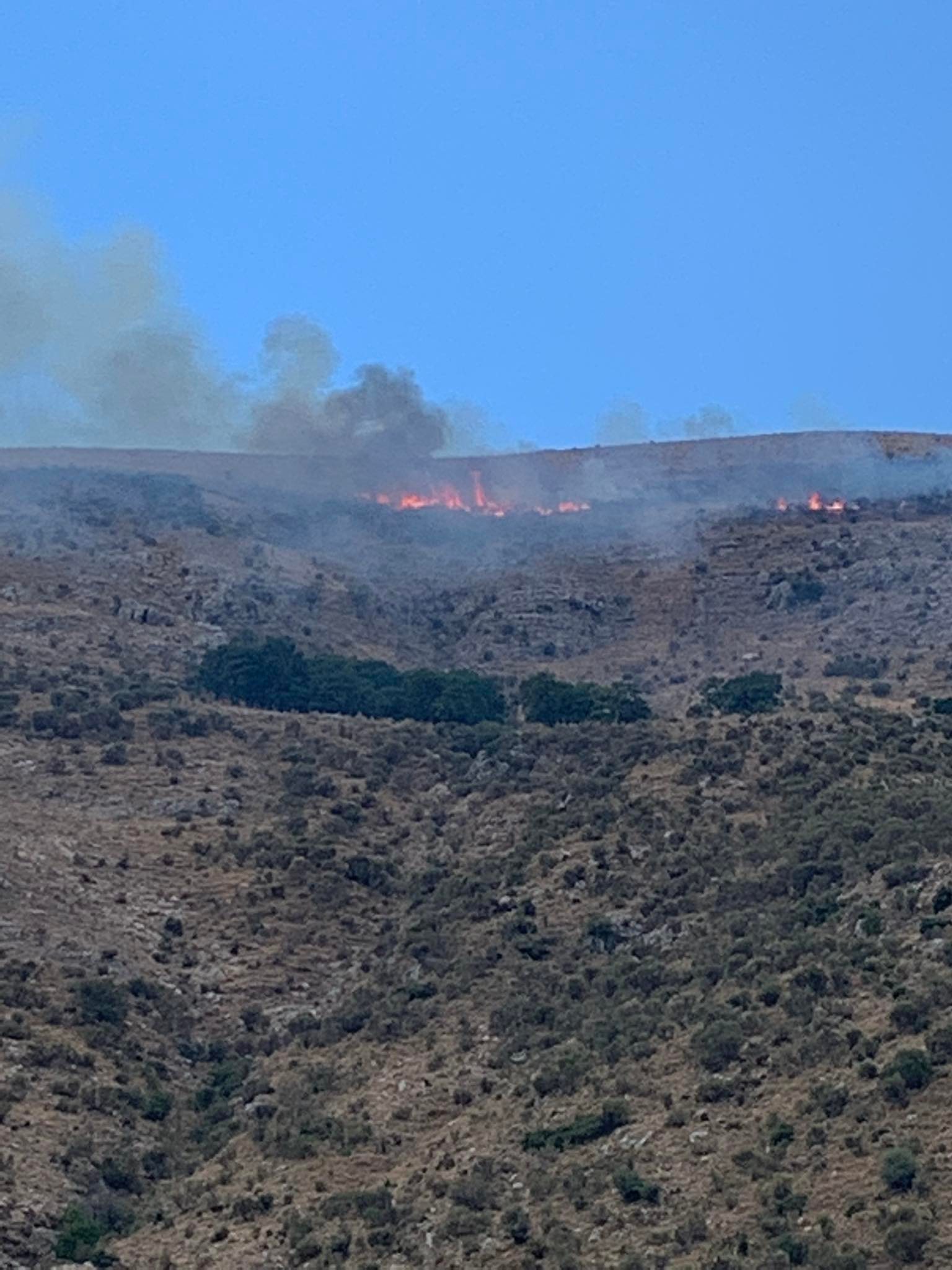 Πυρκαγιά σε εξέλιξη στην παλιά Σαγιάδα μετά από κεραυνό (video)