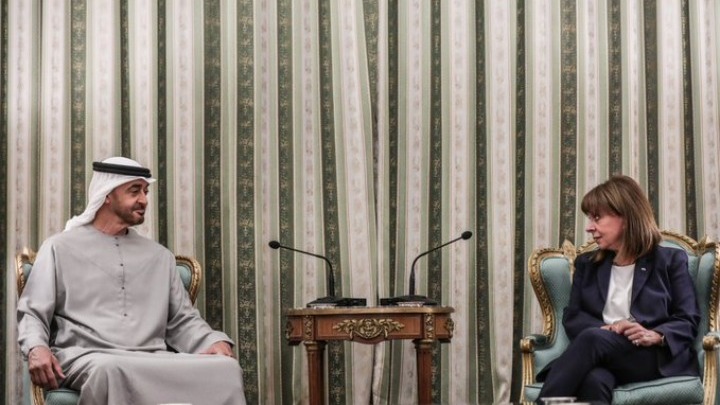 Συνάντηση της Προέδρου της Δημοκρατίας με τον Πρόεδρο των Ηνωμένων Αραβικών Εμιράτων