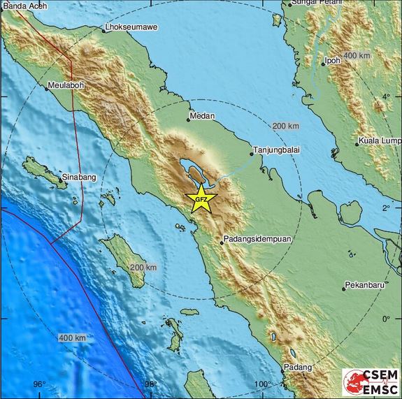 Ινδονησία: Σεισμός 5,7 Ρίχτερ στη βόρεια Σουμάτρα